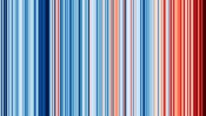 Bandas climáticas mostrando la temperatura media en España desde 1850